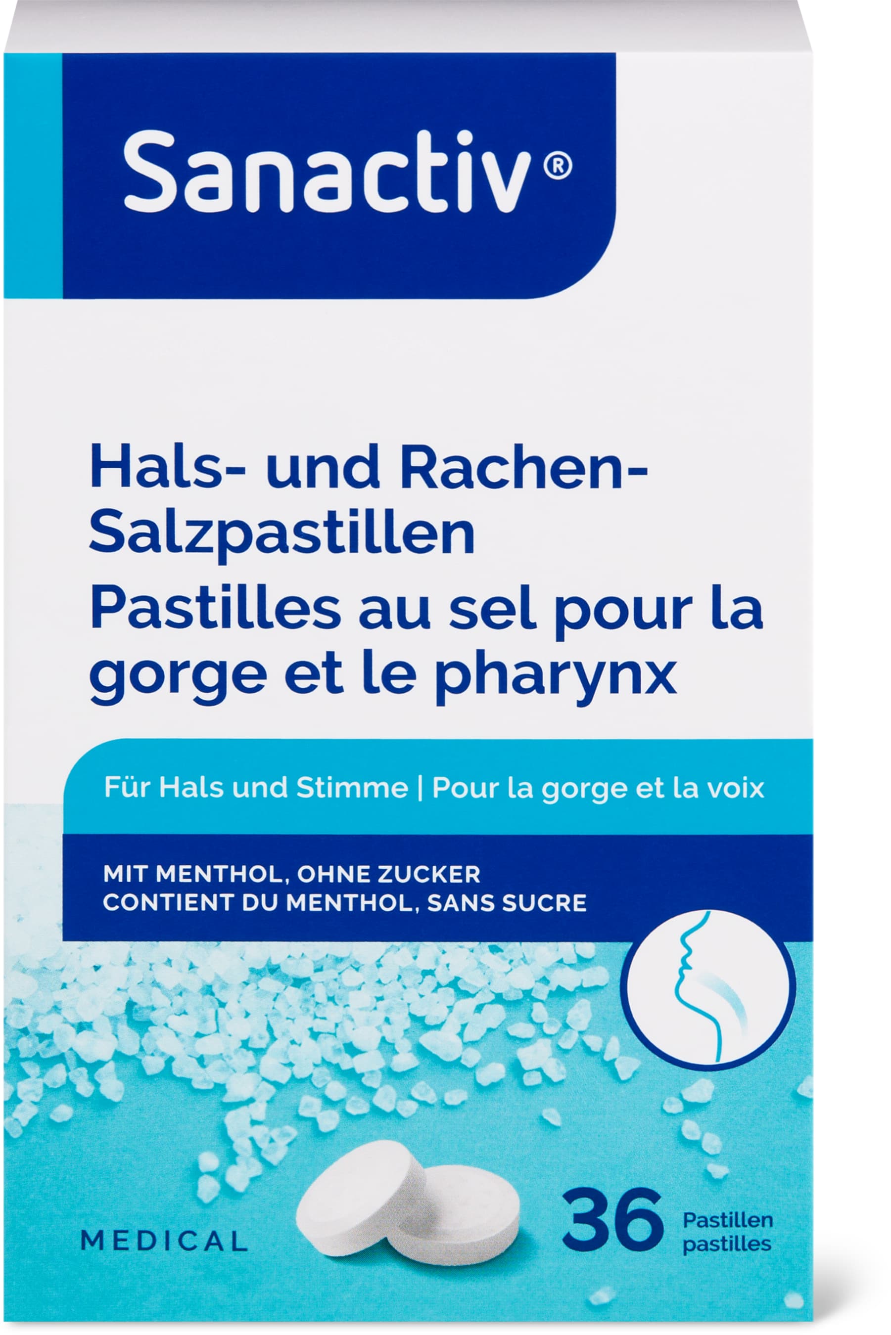 Salzpastillen für Hals und Rachen